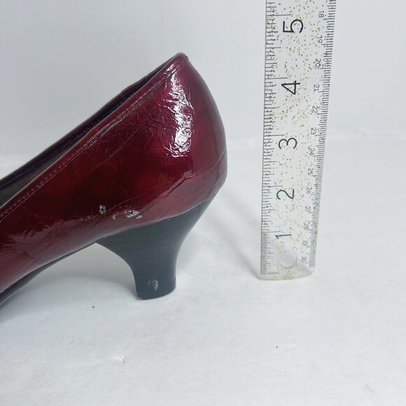 Aerosoles Wise Guy Red Patent Leather Pumps Heels Cherry Red Burgundy Size 8.5 - Picture 7 of 10